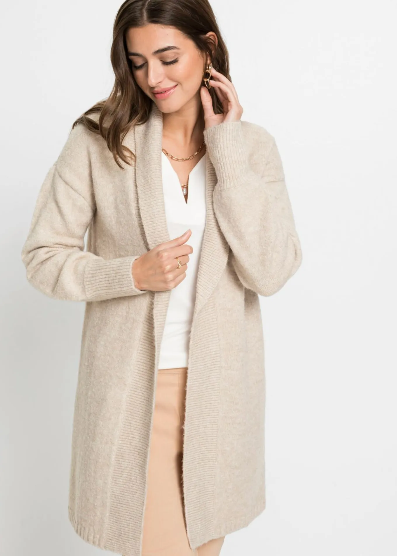 Chaqueta larga de punto