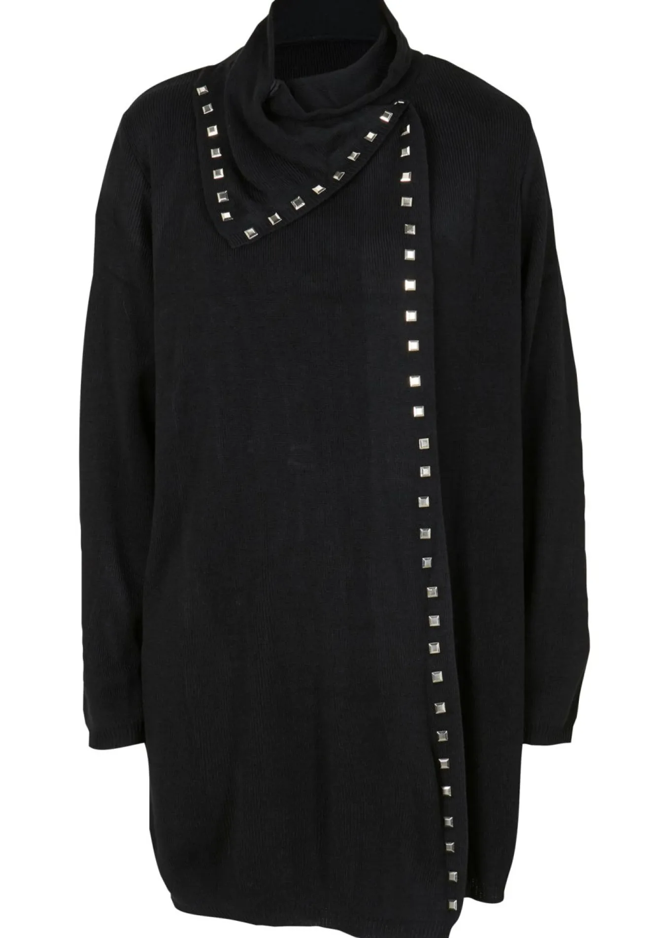 Chaqueta larga de punto con tachuelas