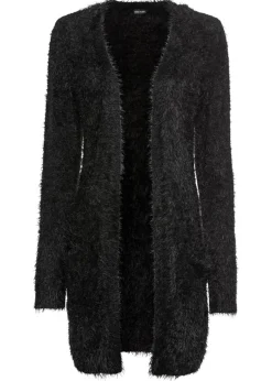 Chaqueta larga de punto con aspecto mullido