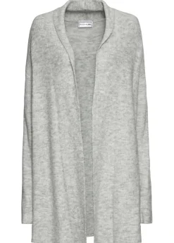 Chaqueta larga de punto con cuello tipo chal