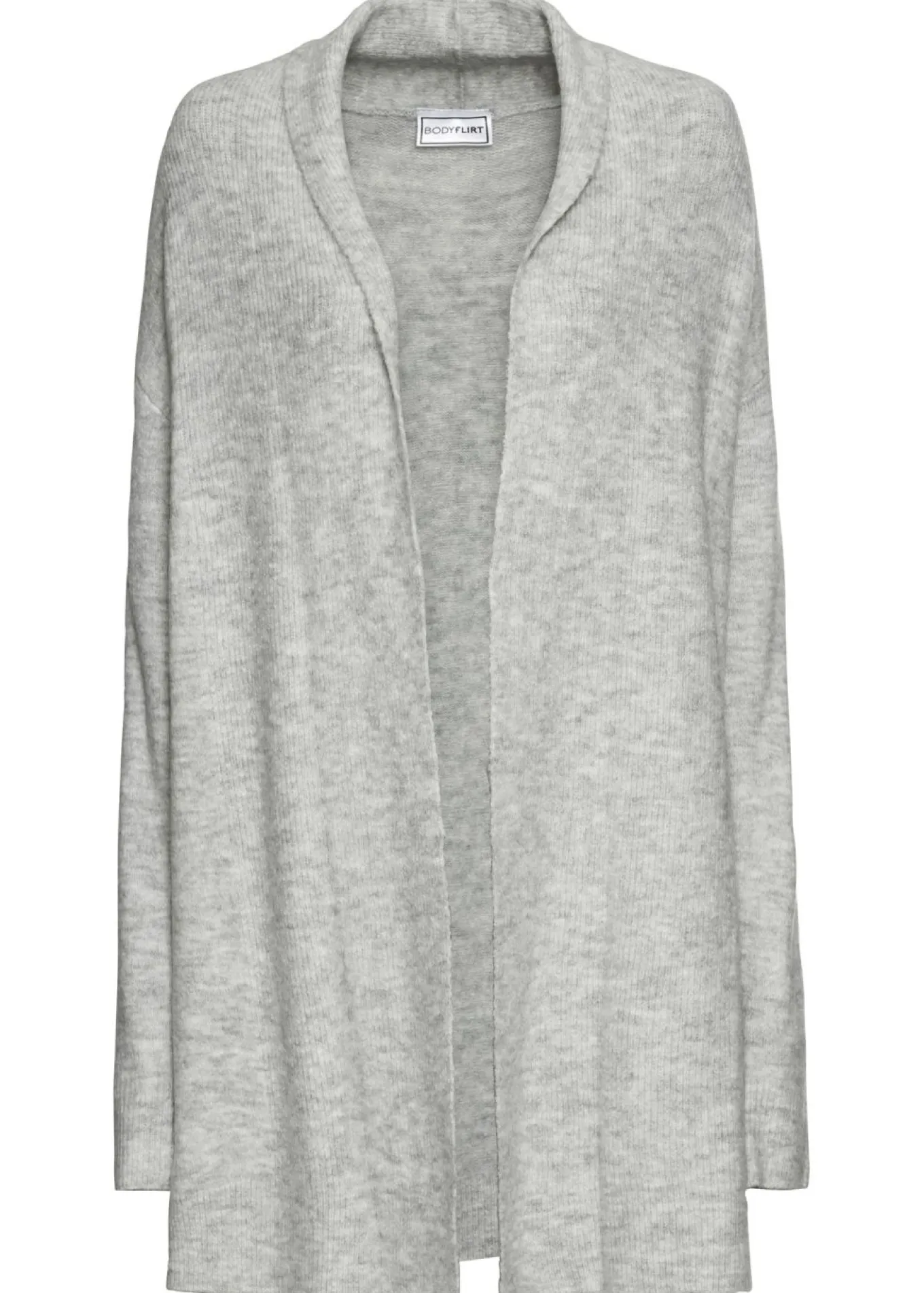 Chaqueta larga de punto con cuello tipo chal