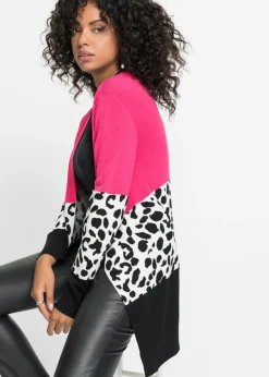 Chaqueta larga de punto de canalé