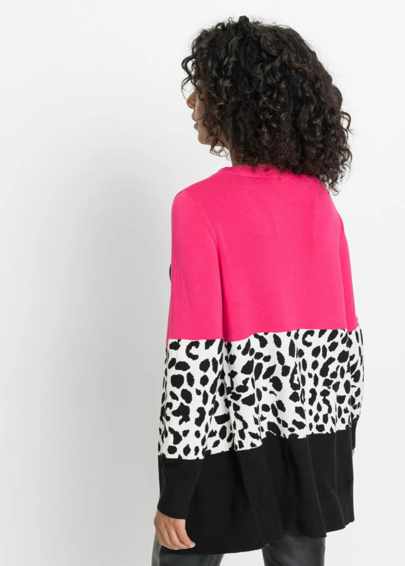 Chaqueta larga de punto de canalé