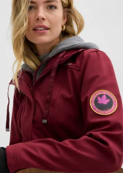Chaqueta larga de softshell, repelente al agua, aspecto 2 en 1