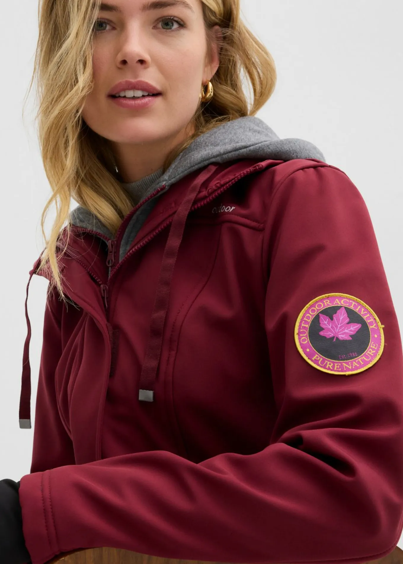 Chaqueta larga de softshell, repelente al agua, aspecto 2 en 1