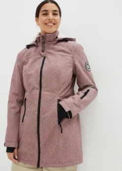 Chaqueta larga funcional impermeable para exteriores con forro polar