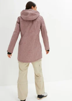 Chaqueta larga funcional impermeable para exteriores con forro polar