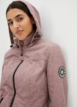 Chaqueta larga funcional impermeable para exteriores con forro polar