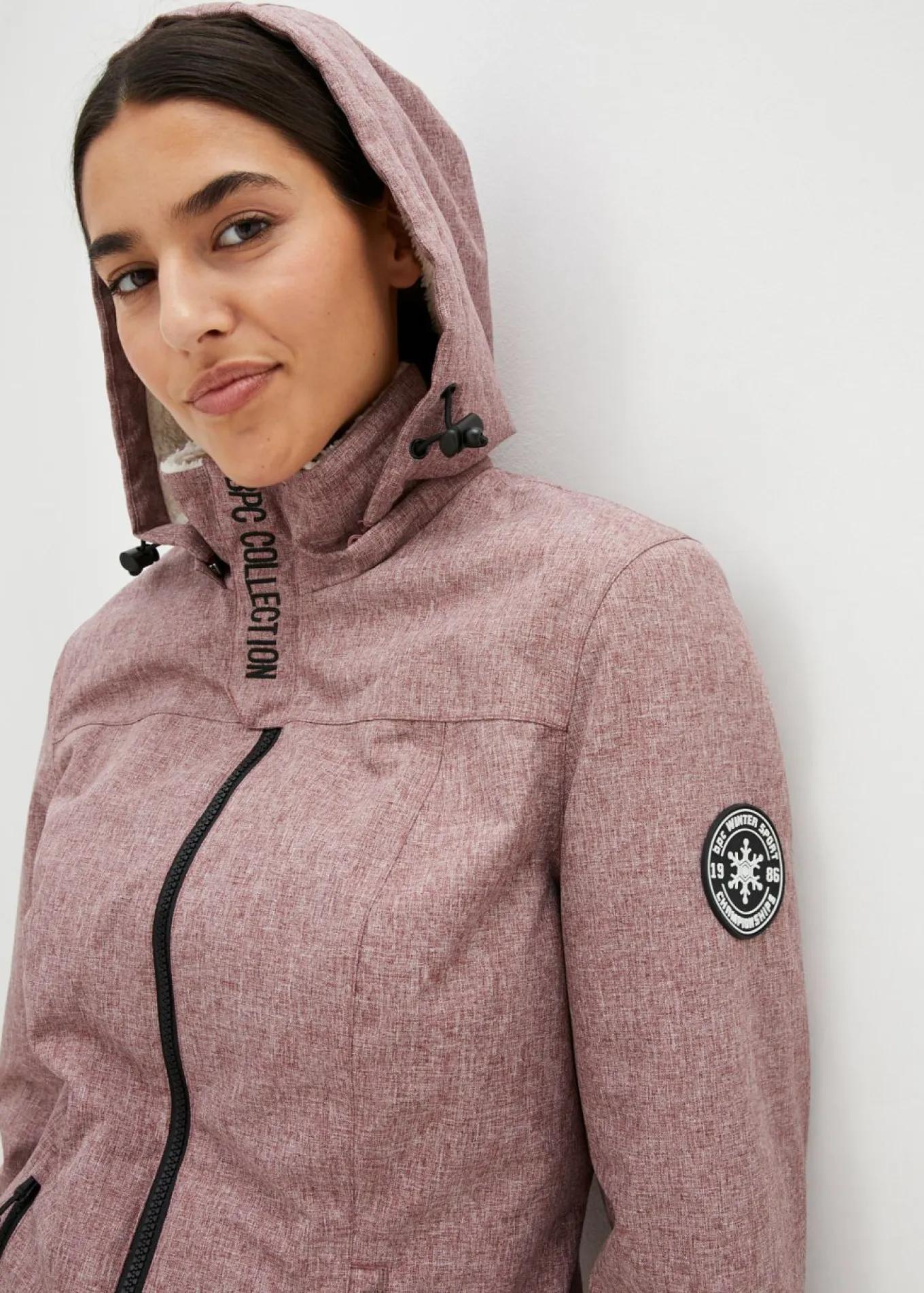 Chaqueta larga funcional impermeable para exteriores con forro polar