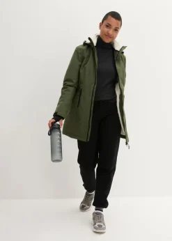 Chaqueta larga funcional impermeable para exteriores con forro polar