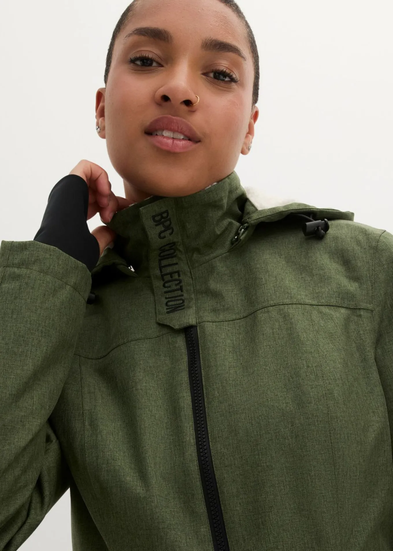 Chaqueta larga funcional impermeable para exteriores con forro polar