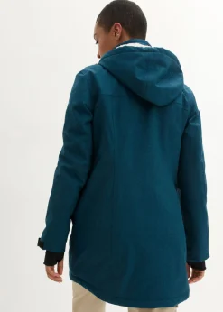 Chaqueta larga funcional impermeable para exteriores con forro polar