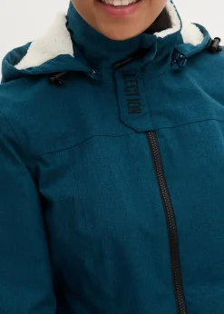 Chaqueta larga funcional impermeable para exteriores con forro polar