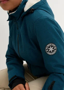 Chaqueta larga funcional impermeable para exteriores con forro polar