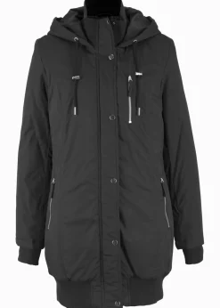 Chaqueta larga guateada con capucha