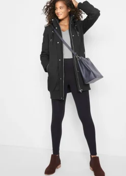 Chaqueta larga guateada con capucha