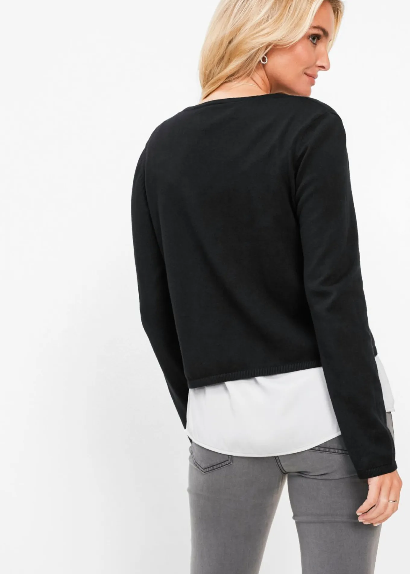 Chaqueta lisa de punto fino