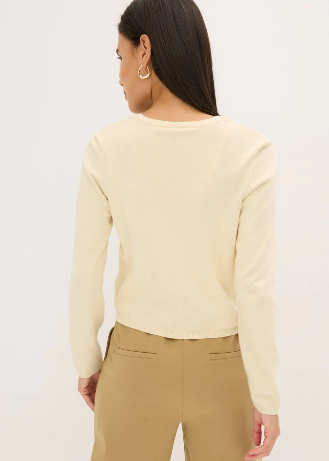Chaqueta lisa de punto fino