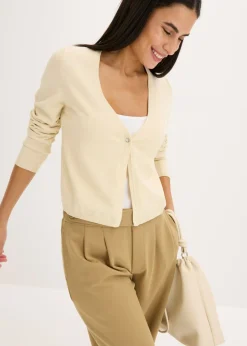 Chaqueta lisa de punto fino