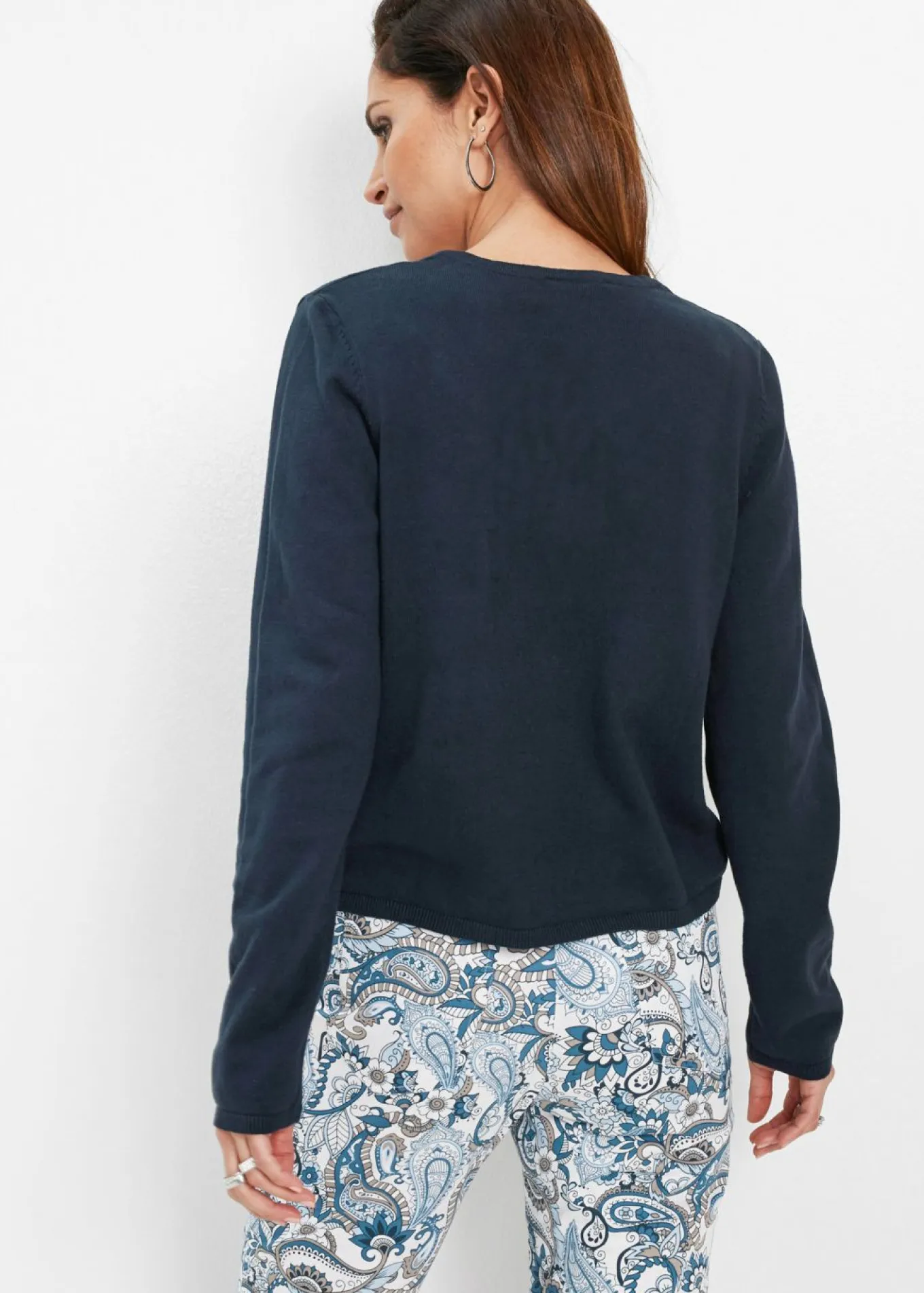 Chaqueta lisa de punto fino