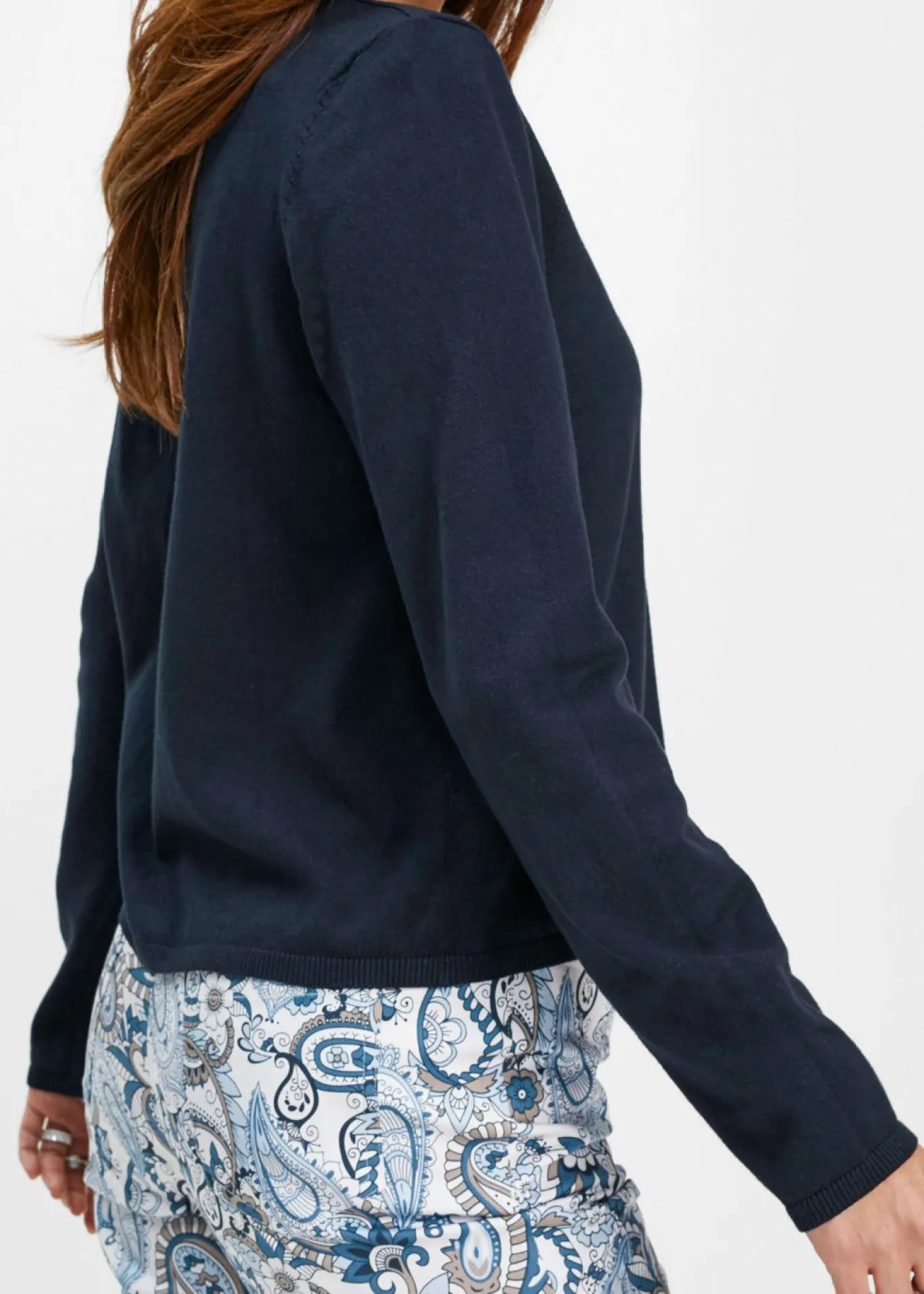 Chaqueta lisa de punto fino
