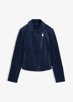 Chaqueta motera de ante