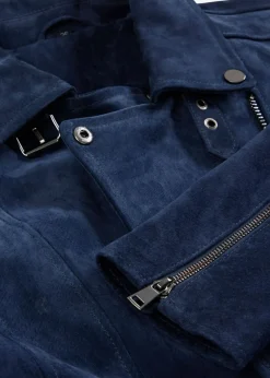 Chaqueta motera de ante