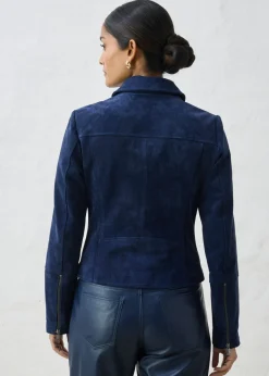Chaqueta motera de ante