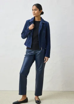 Chaqueta motera de ante