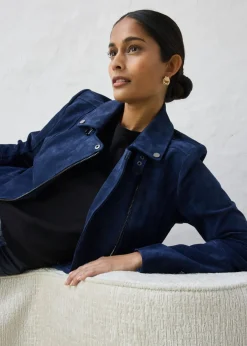 Chaqueta motera de ante