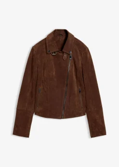 Chaqueta motera de ante