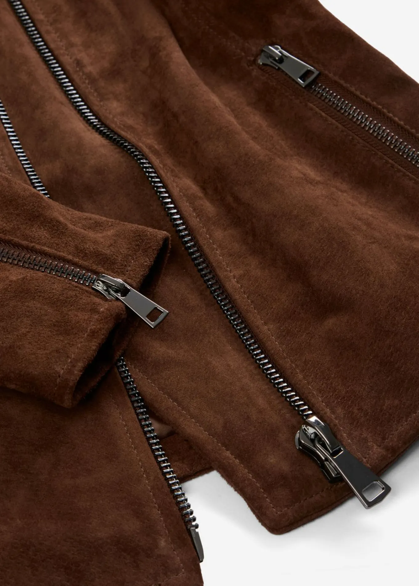 Chaqueta motera de ante