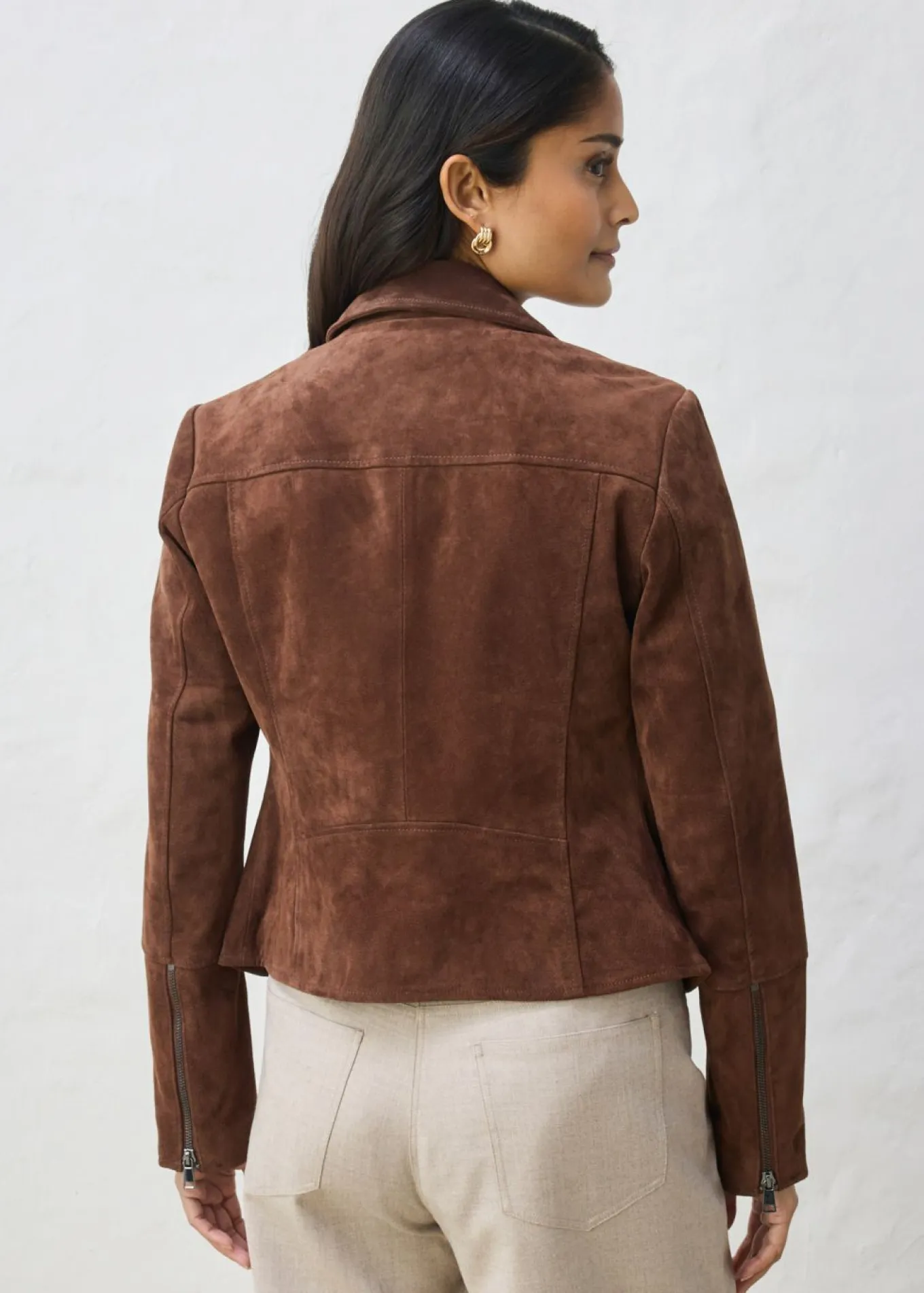 Chaqueta motera de ante