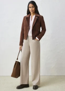 Chaqueta motera de ante