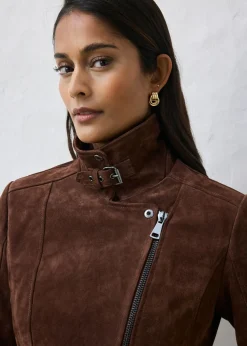 Chaqueta motera de ante