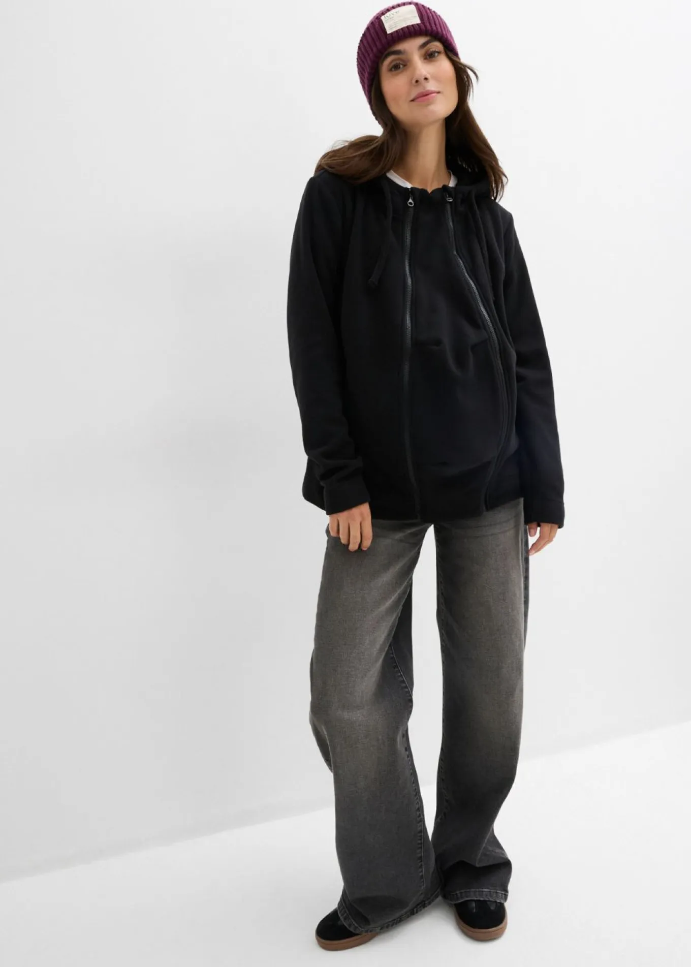 Chaqueta polar 4 en 1 con inserto para bebé y función de porteo en la parte delantera y trasera