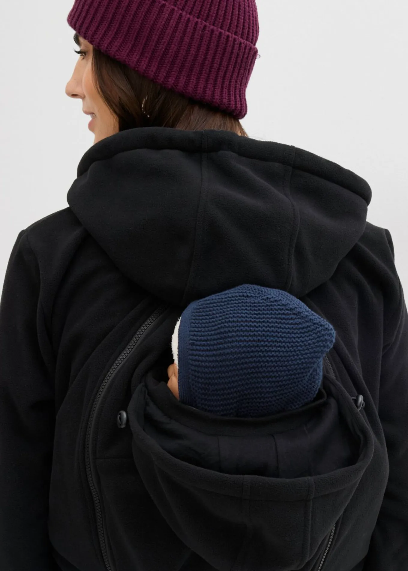 Chaqueta polar 4 en 1 con inserto para bebé y función de porteo en la parte delantera y trasera