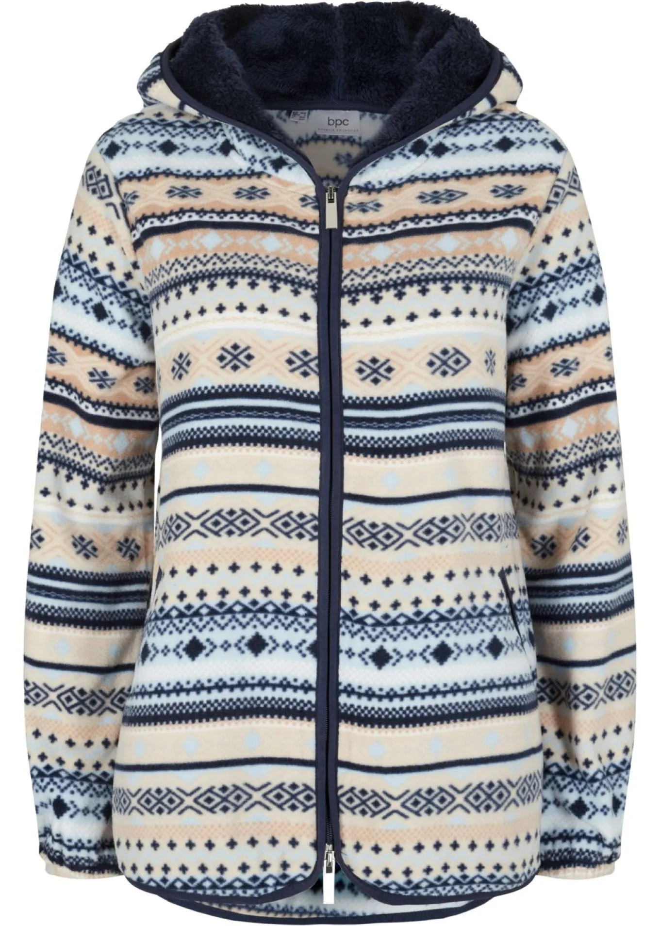 Chaqueta polar con capucha y estampado noruego