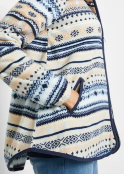 Chaqueta polar con capucha y estampado noruego