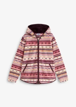 Chaqueta polar con capucha y estampado noruego