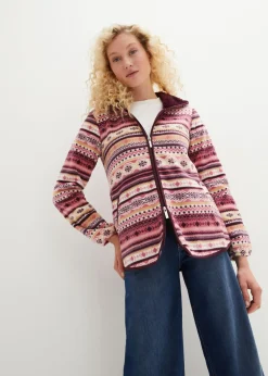 Chaqueta polar con capucha y estampado noruego