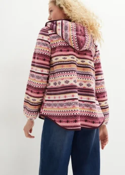 Chaqueta polar con capucha y estampado noruego