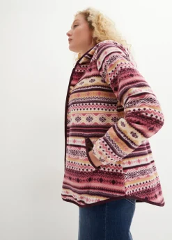 Chaqueta polar con capucha y estampado noruego