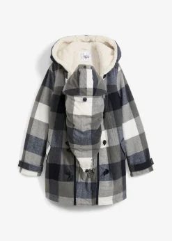 Chaqueta premamá de lana con forro de peluche/chaqueta de porteo