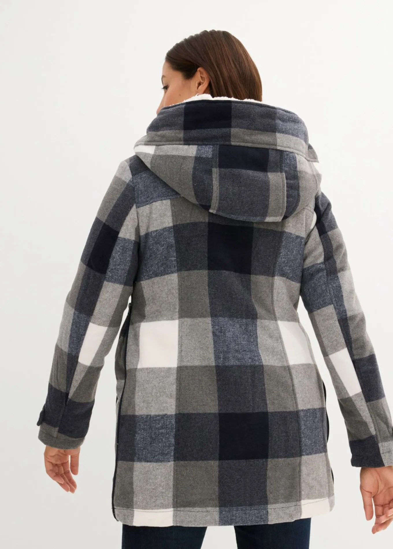 Chaqueta premamá de lana con forro de peluche/chaqueta de porteo