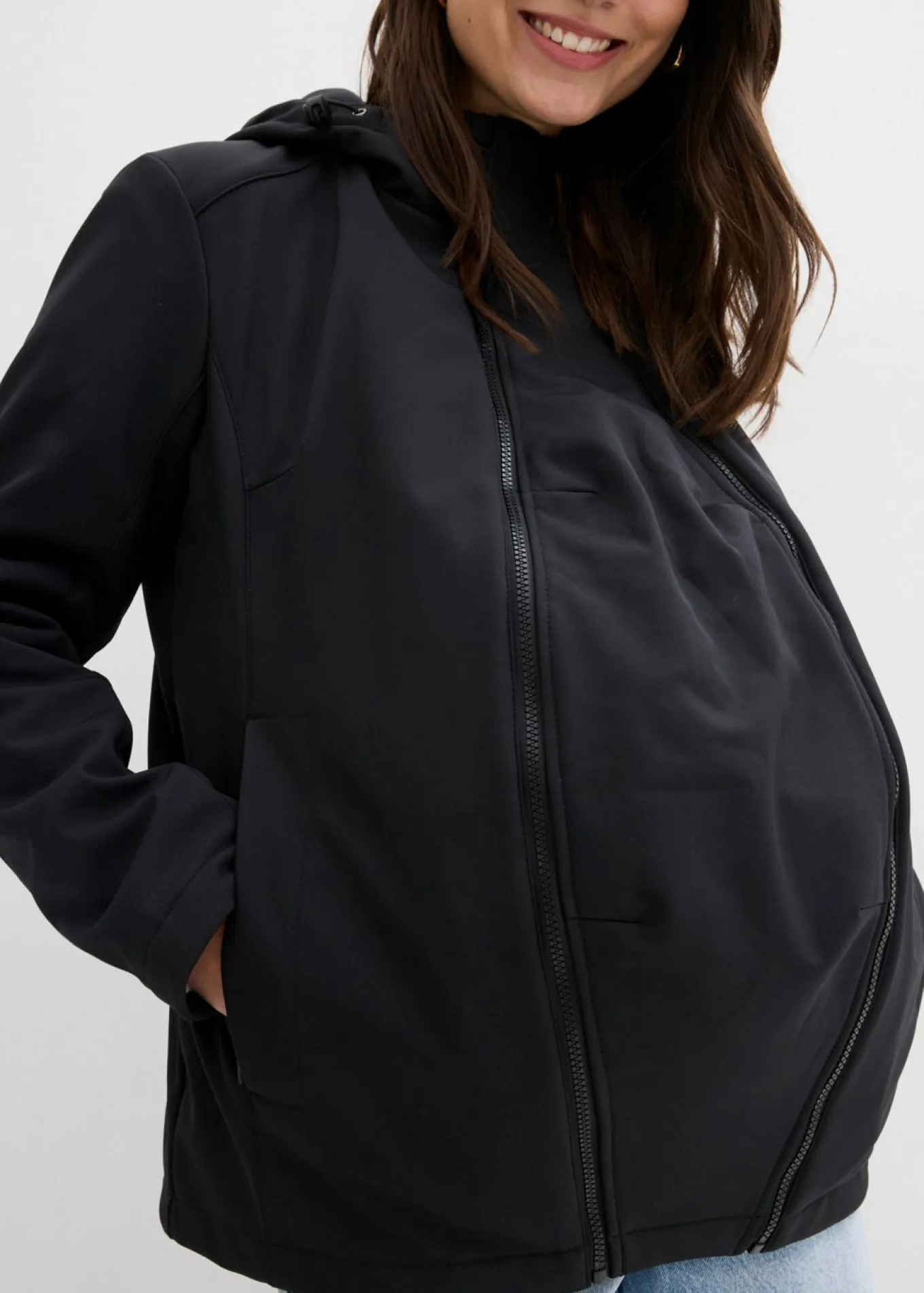 Chaqueta premamá de porteo 6 en 1 con forro polar extraíble