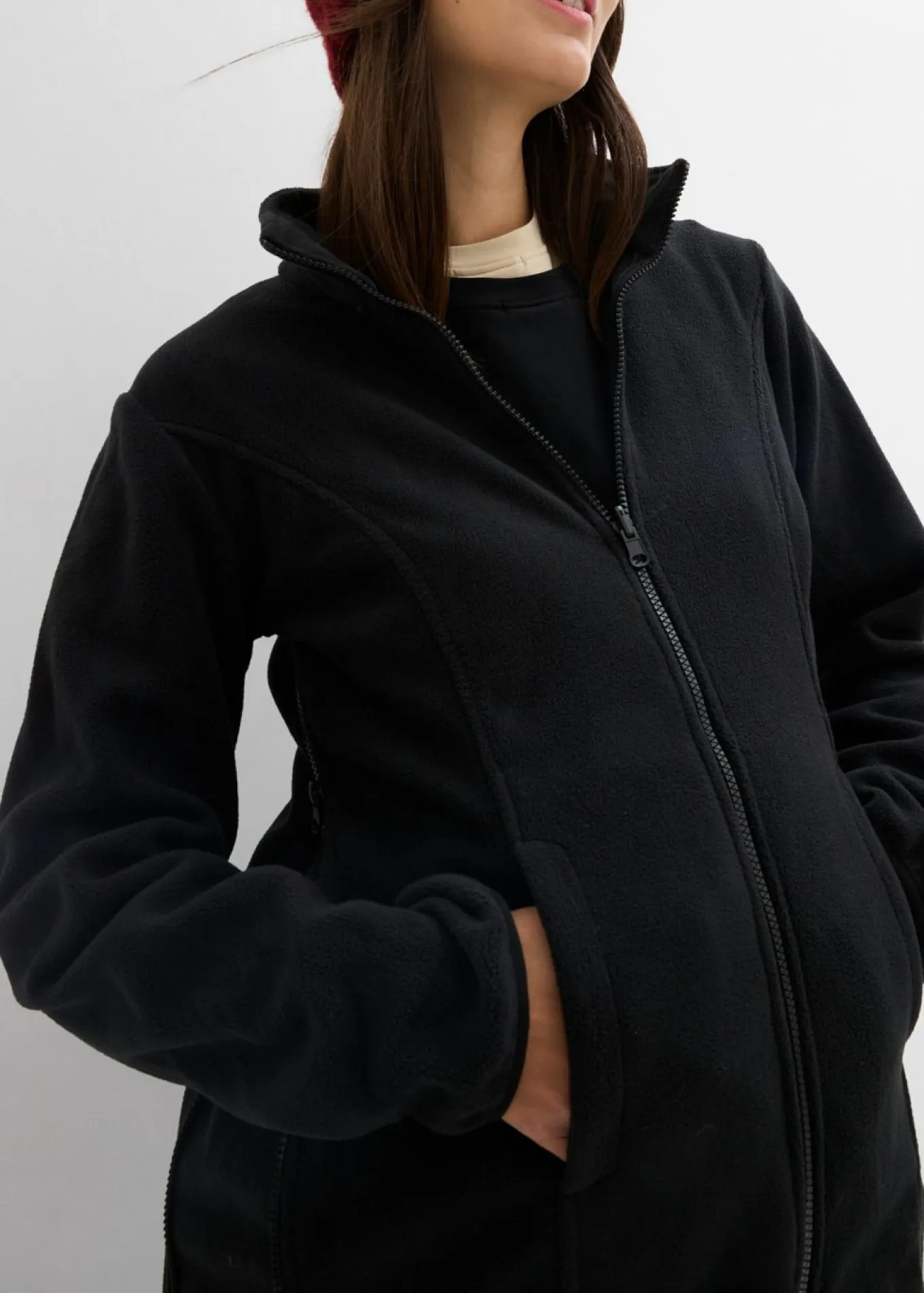 Chaqueta premamá de porteo 6 en 1 con forro polar extraíble