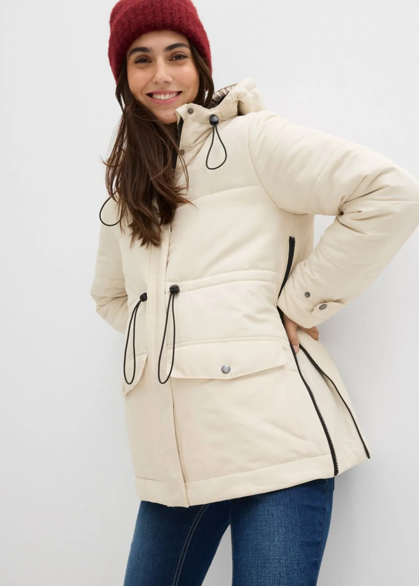 Chaqueta premamá de porteo 6 en 1 con forro polar extraíble