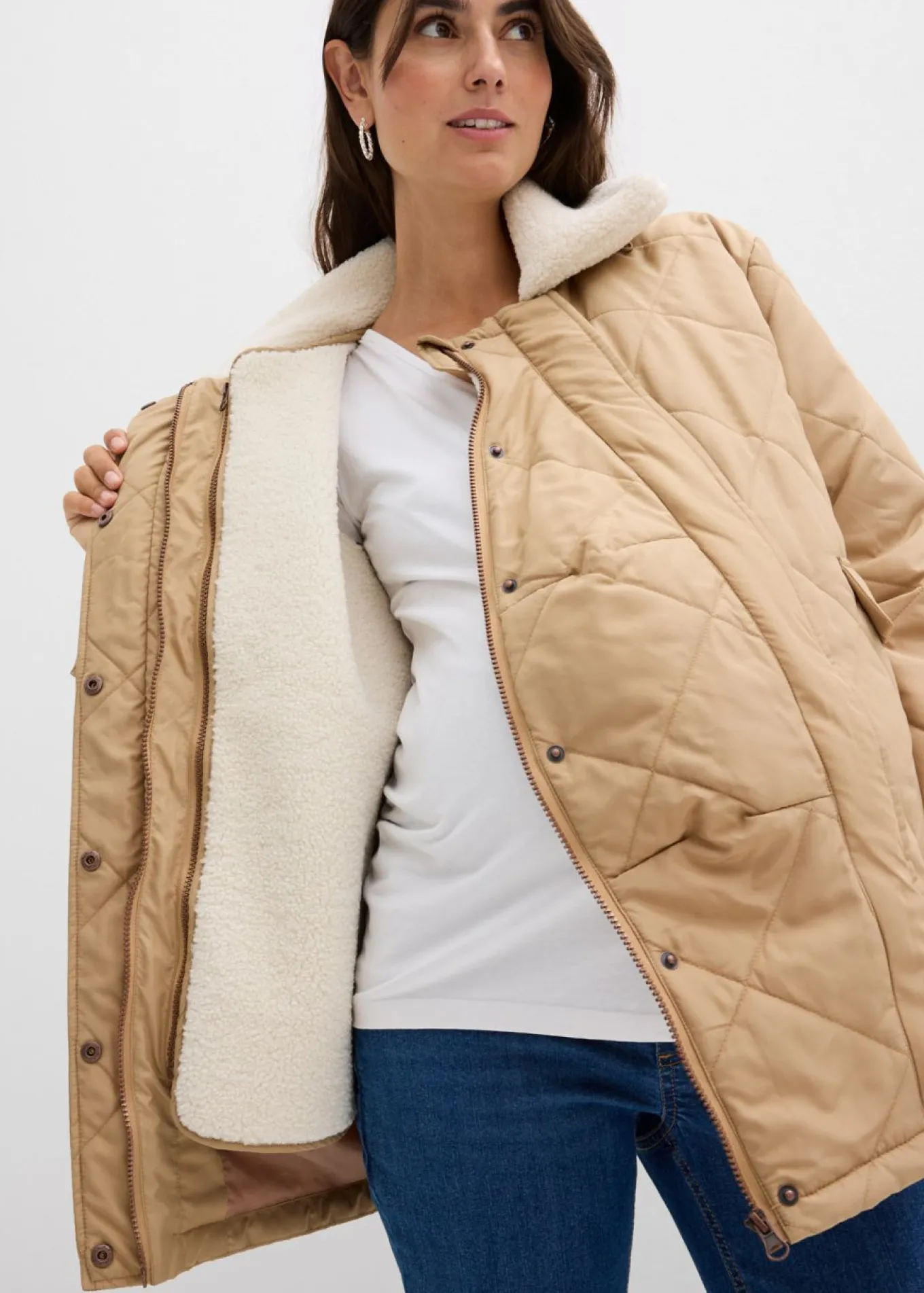 Chaqueta premamá de porteo 6 en 1 con chaleco desmontable