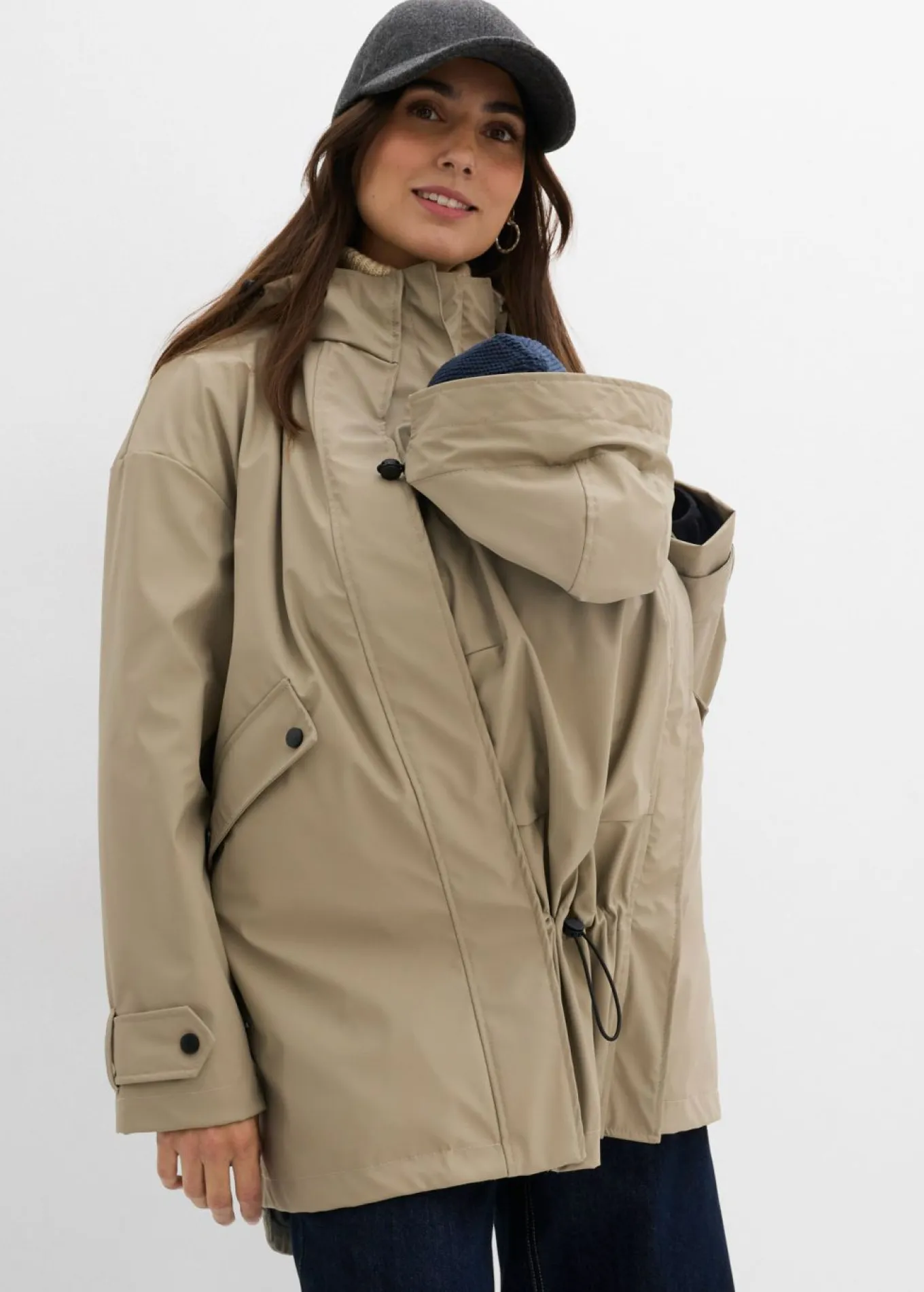 Chaqueta premamá impermeable 6 en 1 con inserto de porteo y chaqueta polar desmontable